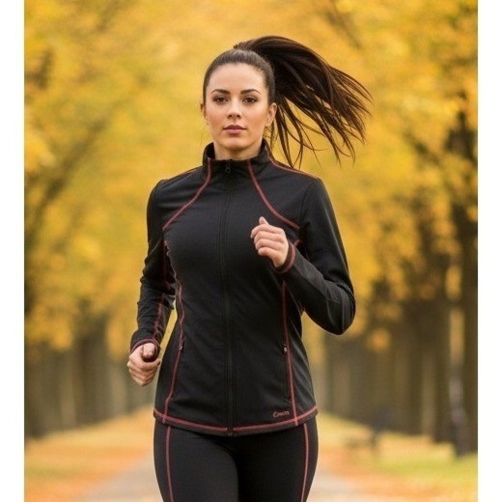 Curves Athletic Jacket Women's Size MD Full Zip Pockets Stretch Activewear NWT